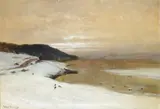 Ludvig Skramstad, Fjordlandskap, vinter, Olje på lerret