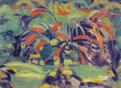 Frukttre by Bernt Tunold, Olje på lerret, sold Jun 2005