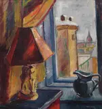 Atle Urdal, Utsikt fra et vindu, 1936, Olje på lerret