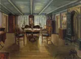 Astri Aasen, Fra salen Munkegaten 24 Trondhjem, 1919, Olje på lerret