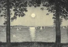 Harald Sohlberg, Fra Akershusvollen, aften, 1926, Radering, lysmål