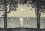 Harald Sohlberg, Fra Akershusvollen, aften, 1926, Radering, lysmål