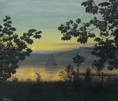 Thorolf Holmboe, Sommernatt, Pastell og akvarell på papir, lysmål
