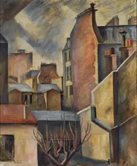 Borghild Røed Lærum, Bylandskap, fra Rue St. Honore i Paris, Olje på lerret