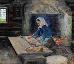 Thorvald Torgersen, Bakstekone Ingeborg London, Breidablikk, 1921, Olje på lerret