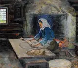 Thorvald Torgersen, Bakstekone Ingeborg London, Breidablikk, 1921, Olje på lerret