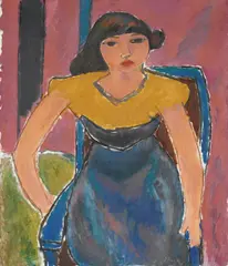 Johannes Rian, Sittende kvinne, 1949, Olje på lerret