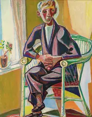 Aage Storstein, Mann i kurvstol, 1949-50, Olje på plate