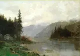 Ludvig Skramstad, Skogsvann med ender, Olje på lerret
