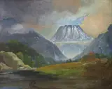Peder Balke, Gaustadtoppen, 1858, Olje på plate