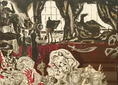 Håkon Bleken, Komposisjon med figurer, 1987, Lito, lysmål