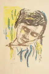 Henrik Sørensen, Guttehode, 1961, Litografi, lysmål