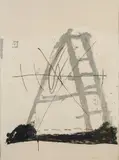 Komposisjon by Antoni Tàpies, Litografi, lysmål, sold Dec 2004