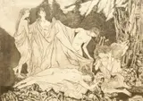 Sigurd Winge, Morgen, 1957, Radering, lysmål