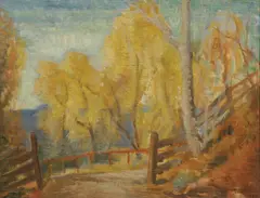 Roar Matheson Bye, Høstskisse, 1934, Olje på plate