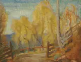 Roar Matheson Bye, Høstskisse, 1934, Olje på plate