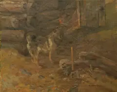 Halfdan Gran, Elghund, Olje på lerret
