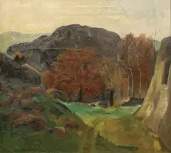 Ulrik Hendriksen, Landskap, 1933, Olje på lerret