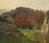 Ulrik Hendriksen, Landskap, 1933, Olje på lerret