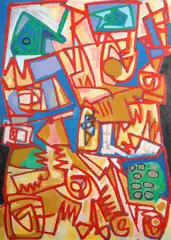 Eef de Weerd, Untitled, oil paintings and pastels