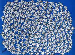 Manisha Jha, Untitled, Acrylic on paper 76 cm x 56 cm Biography: Manisha is a self-taught artist