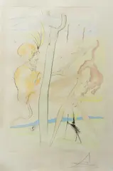 Untitled by Salvador Dalí, 1904, drypoint etchings Size:76, sold Nov 2020