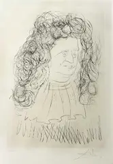 Untitled by Salvador Dalí, 1904, drypoint etchings Size:, sold Nov 2020