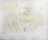 Untitled by Salvador Dalí, 1904, drypoint etchings Size:, sold Nov 2022