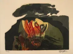 Alejandro Obregón, El grito de Galán, del Graficario de la Lucha Popular en Colombia, 1977, Serigrafìa sobre papel. Ejemplar 69 de 100