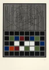 Jesús Rafael Soto, Rosa negra, 1982, Serigrafía sobre papel. Ejemplar Prueba de artista