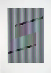Sin título de la carpeta Imagen e imágenes latinoamericanas de la Fundación Nuevo Cine Latinoamericano by Carlos Cruz-Diez, 1994, Serigrafía sobre papel, Ejemplar 62 de 130, sold Jul 2026