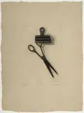 Santiago Cárdenas, Clip, 2002, Punta seca sobre papel de fique. Ejemplar 43 de 100