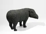 Nadín Ospina, Los estrategas, 1989, Pigmento mineral, arena y pva sobre resina de poliéster. Ejemplar 2 de 30