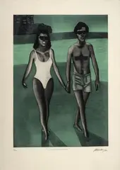 Maripaz Jaramillo, Un domingo en Cartagena, 1992, Serigrafía sobre papel. Ejemplar 39 de 100