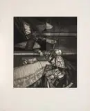 David Manzur, La transverberación de Teresa, 1983, Punta seca y aguafuerte sobre papel. Ejemplar Prueba de artista