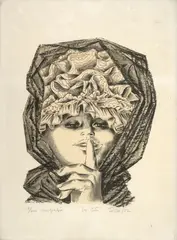 Enrique Grau, La cita, del portafolio 21 Estampadores de Colombia, Mexico y Venuzuela, 1972, Litografía sobre papel. Ejemplar 113 de 200