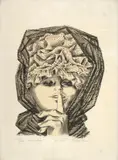 Enrique Grau, La cita, del portafolio 21 Estampadores de Colombia, Mexico y Venuzuela, 1972, Litografía sobre papel. Ejemplar 113 de 200