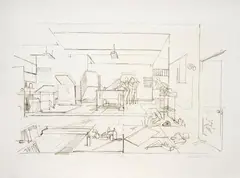 El Taller by Santiago Cárdenas, 1980, Litografía sobre papel. Ejemplar 4 de 25, sold Jul 2026