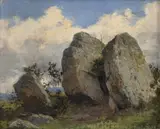 Ricardo Borrero, [Paisaje rocoso], Óleo sobre tabla
