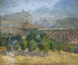 Miguel Díaz Vargas, Campo Granadino (alrededores de Granada, España), Óleo sobre cartón
