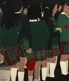 Elsa Zambrano, Colegialas, de la serie Las escuelas, [1979], Acrílico sobre lienzo