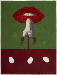 Ofelia Rodríguez, Al alcance de la atractiva tentación de mi ñame adornado de chiles picantes, 2007, Mixta sobre papel