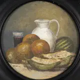 Alejandro Gómez Leal, [Bodegón], Óleo sobre cartón