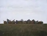 Jim Amaral, Moon white sky / Cielo blanco de luna, 1993, Acrílico sobre lienzo