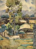 Pedro Nel Gómez, [Paisaje], Acuarela sobre papel