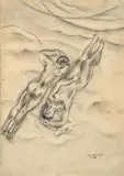 Ignacio Gómez Jaramillo, [Figuras yacentes], 1938, Grafito sobre papel