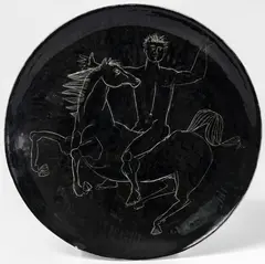 Juan Antonio Roda, [Hombre y caballo], 1954, Cerámica