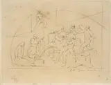 Ignacio Gómez Jaramillo, [Boceto para mural], 1960, Grafito sobre papel