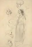 Juan Cárdenas, [Estudio], 1979, Grafito y pastel sobre papel