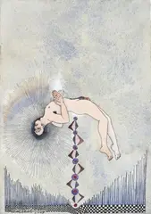Jim Amaral, Flotando azul, 2004, Mixta sobre papel